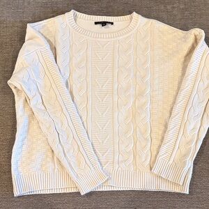 Cyrus Women’s Cream Cable Knit Sweater L
